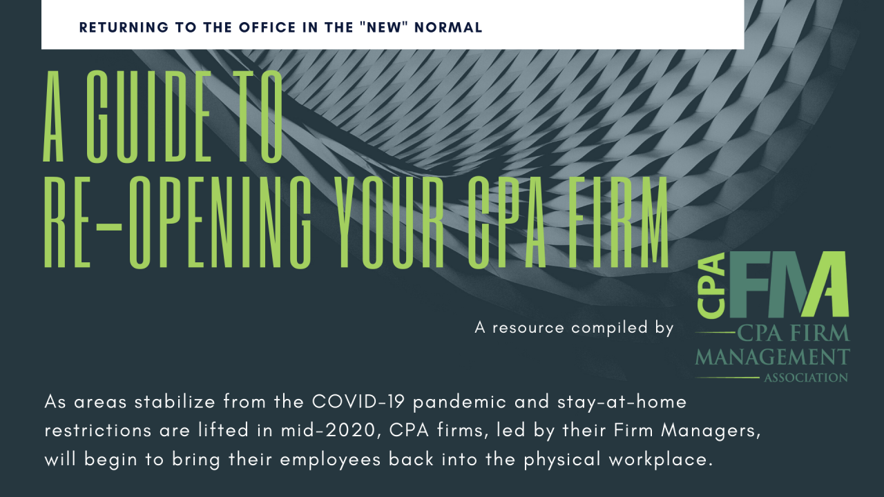 A Guide to ReOpening Your CPA Firm Released